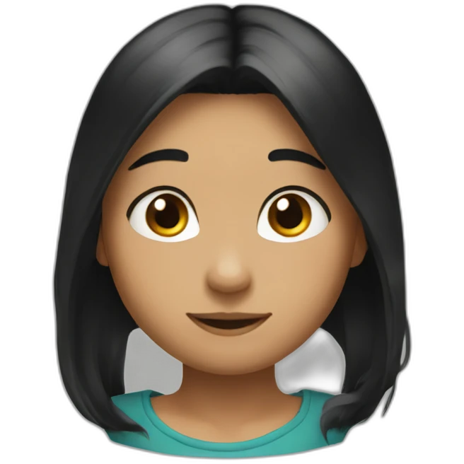 with with chipmunk cheeks black hair emoji