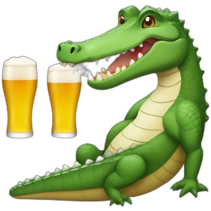 Crocodile drink beer emoji