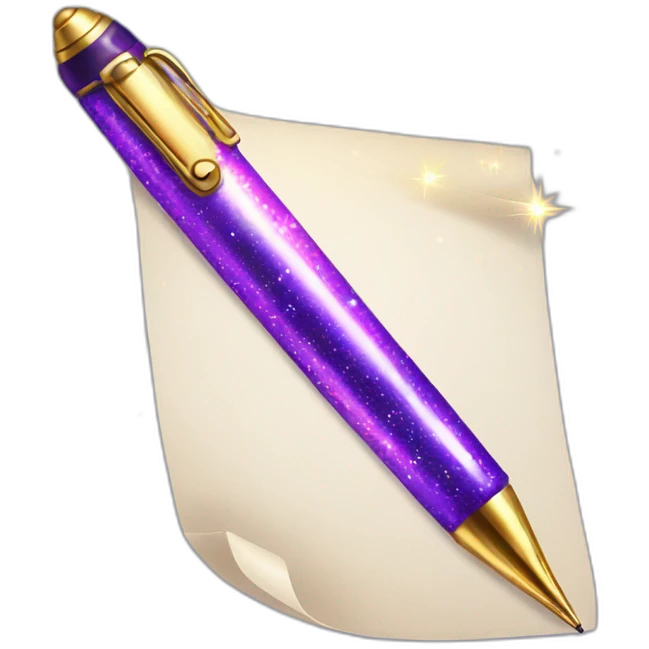 magic pen and paper with sparkle emoji
