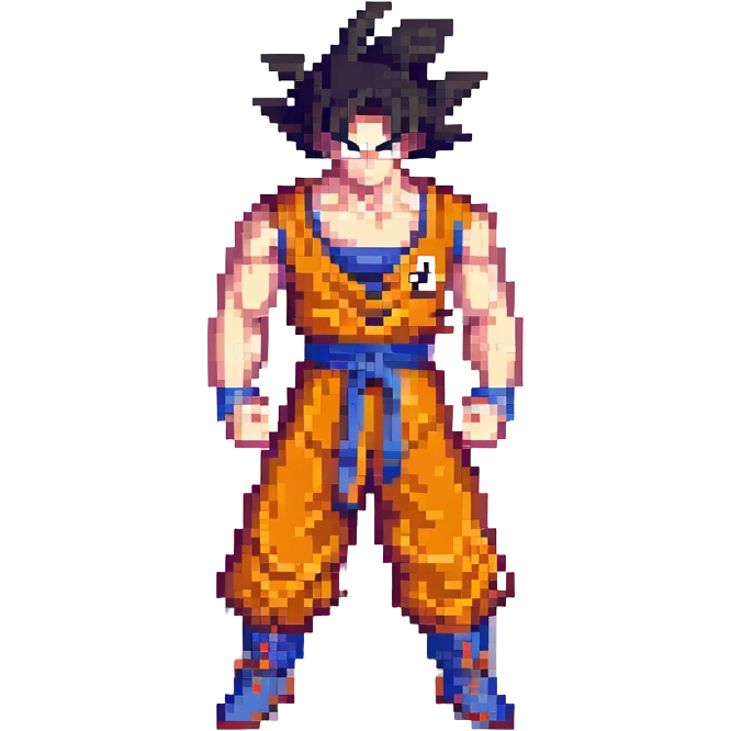 Goku full body, standing in a fighting stance emoji