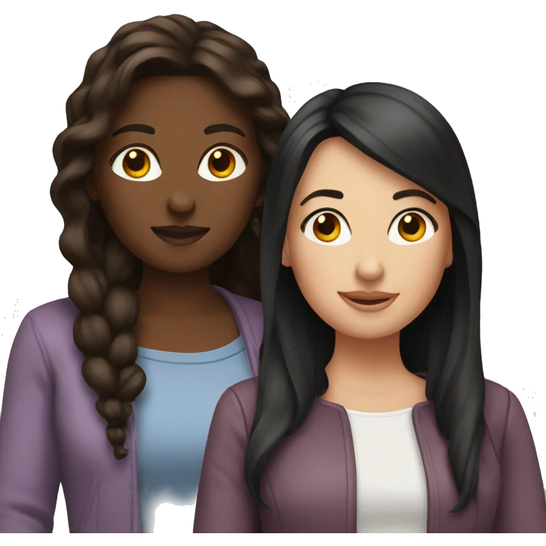 Two brunette besties emoji
