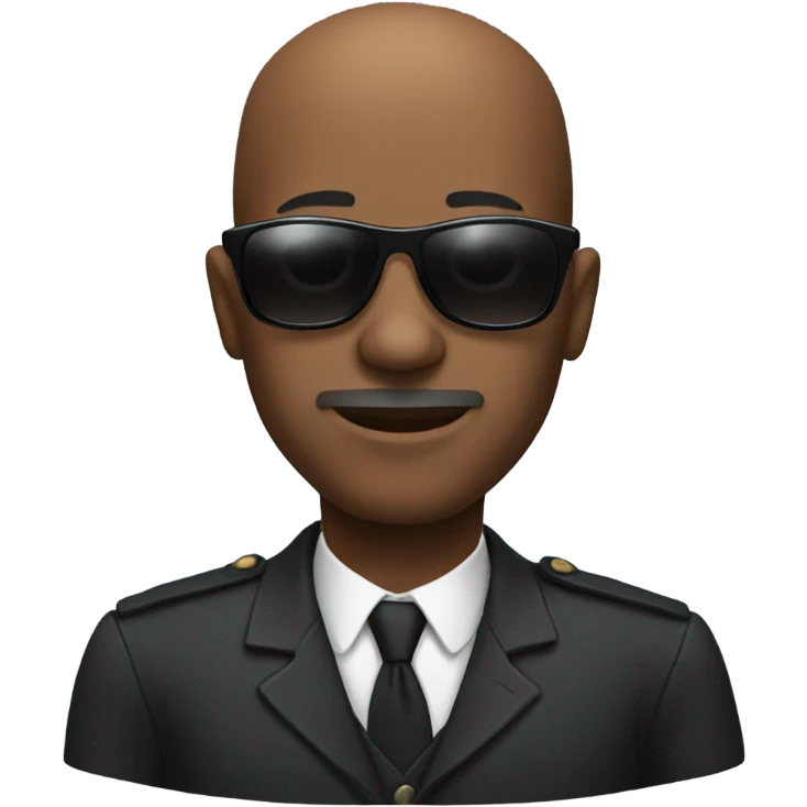 Black bald man with sunglasses  emoji