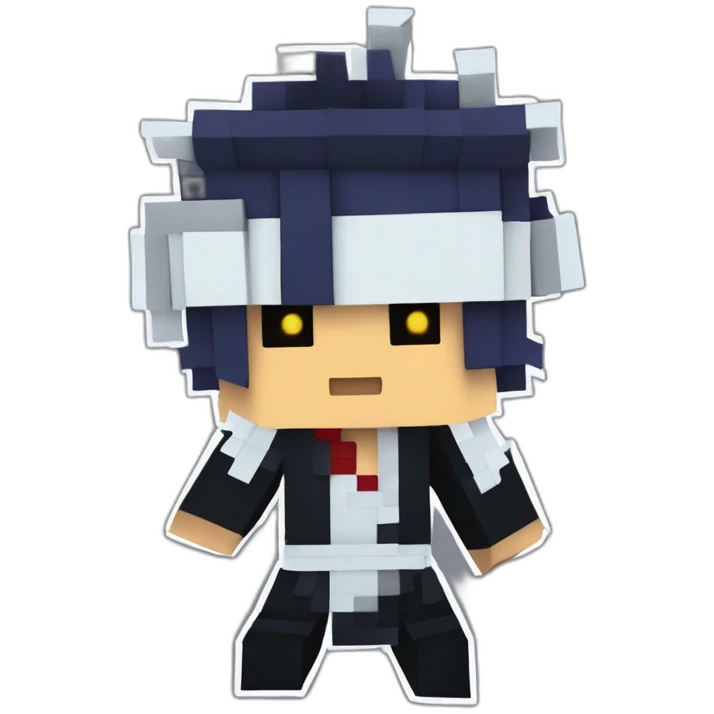 Kurosaki Ichigo estilo minecraft dando pulgar arriba emoji