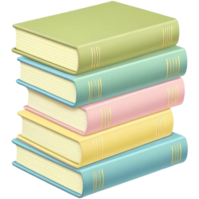 Pastel pink pastel yellow pastel blue and matcha colored books emoji