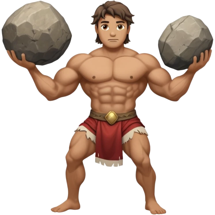 Atlas the greek god with a boulder and clothes emoji