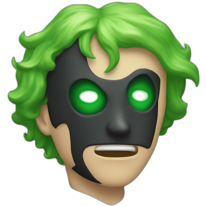 Fantôme noir avec du vert qui attaque emoji