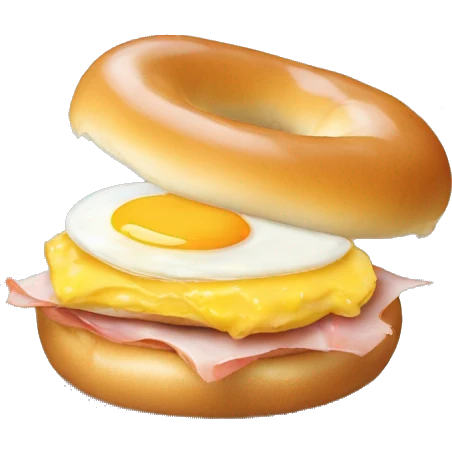 singular bagel with taylor ham egg and cheese emoji