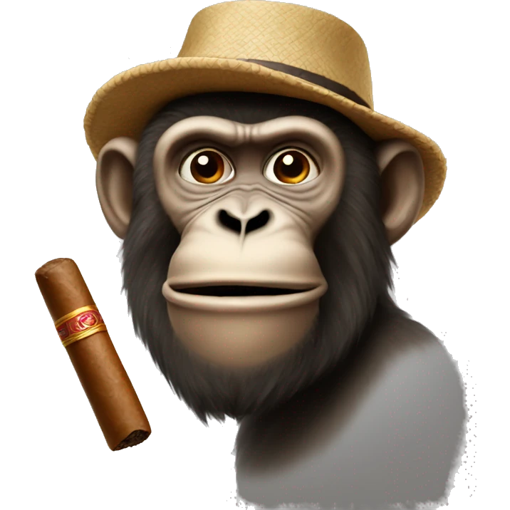 Monkey with a beard and a cigar emoji