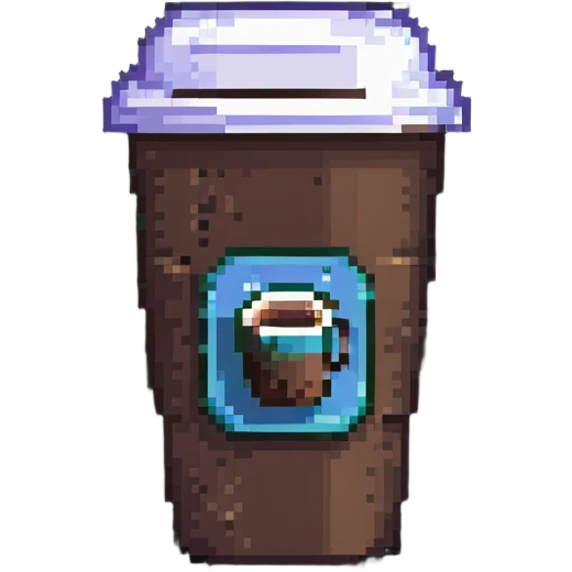 takeaway coffee cup pixel art emoji