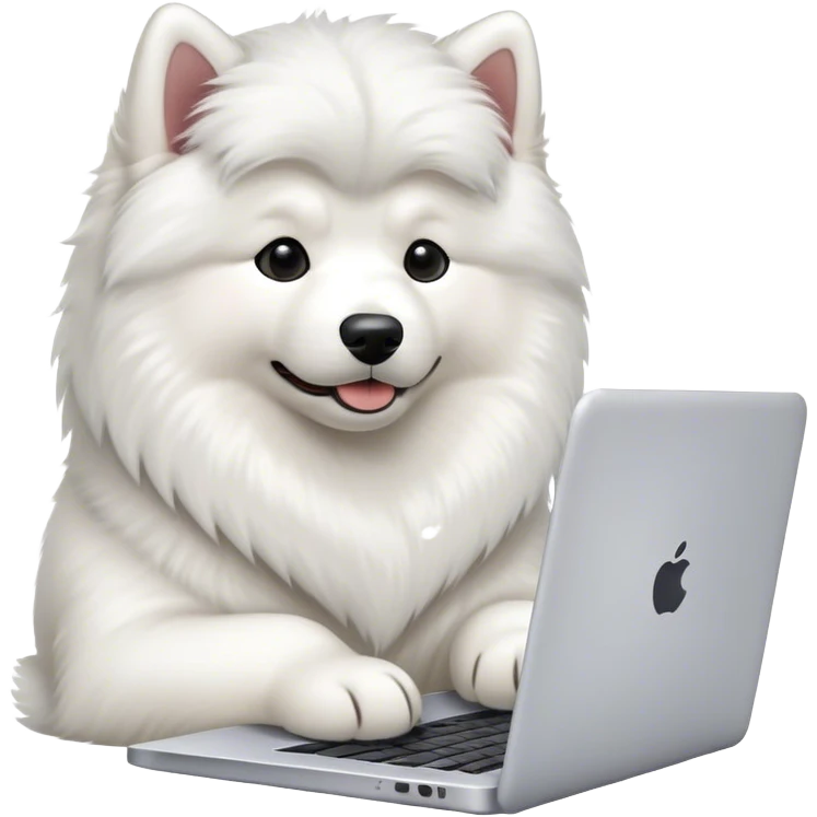 samoyed-working-on-laptop emoji