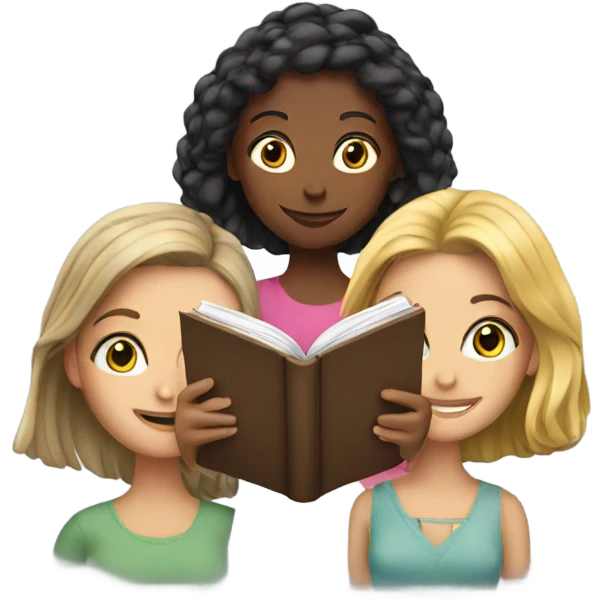 4 girls reading emoji