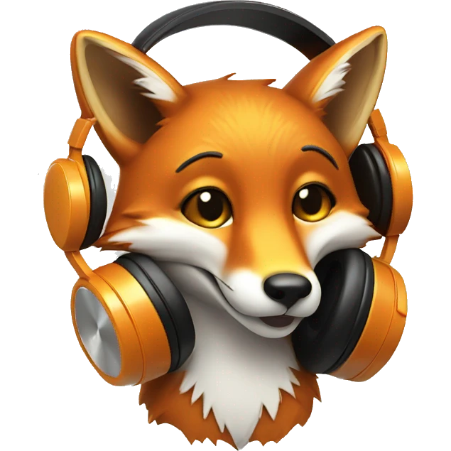 fox in headphones, enjoying music emoji