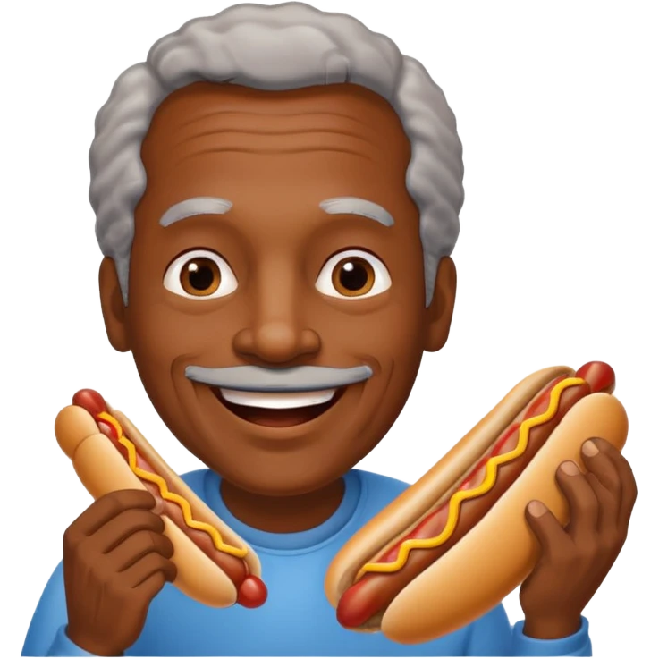 hotdog eating black old man emoji