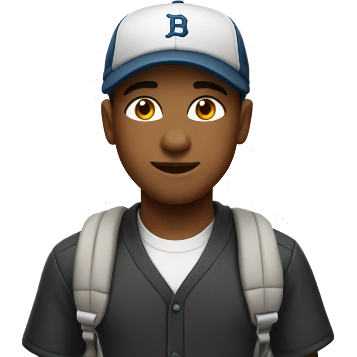 confident boy in baseball cap emoji