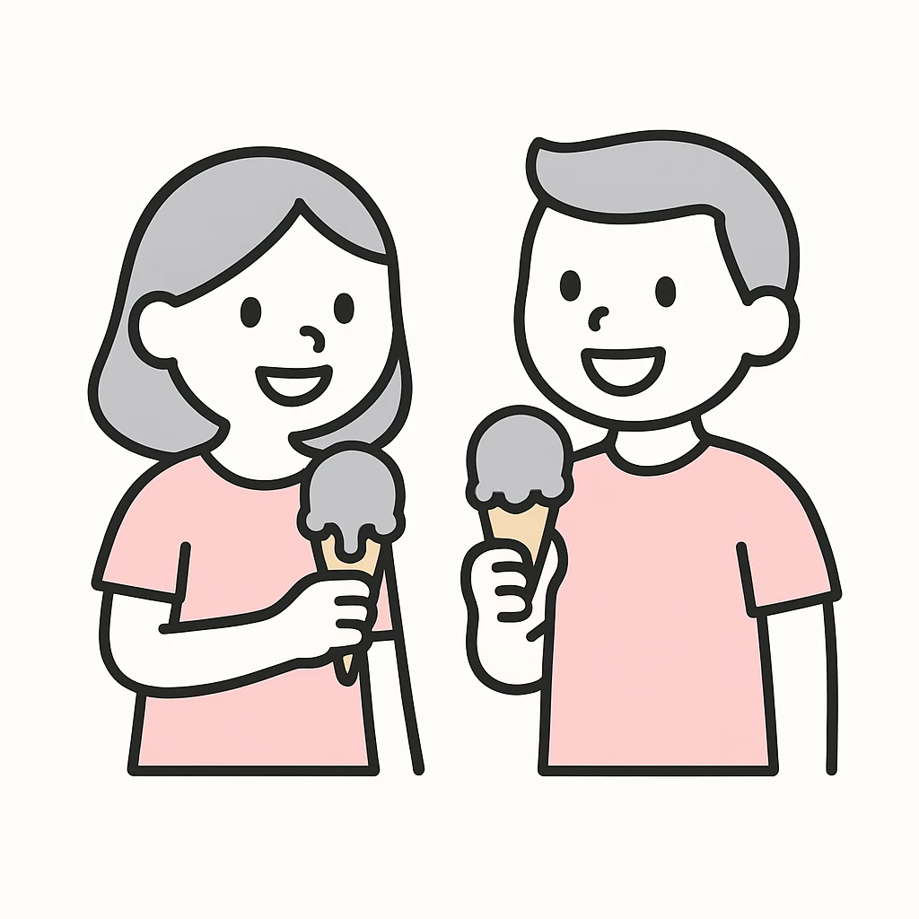 happy children with melting ice cream cones emoji