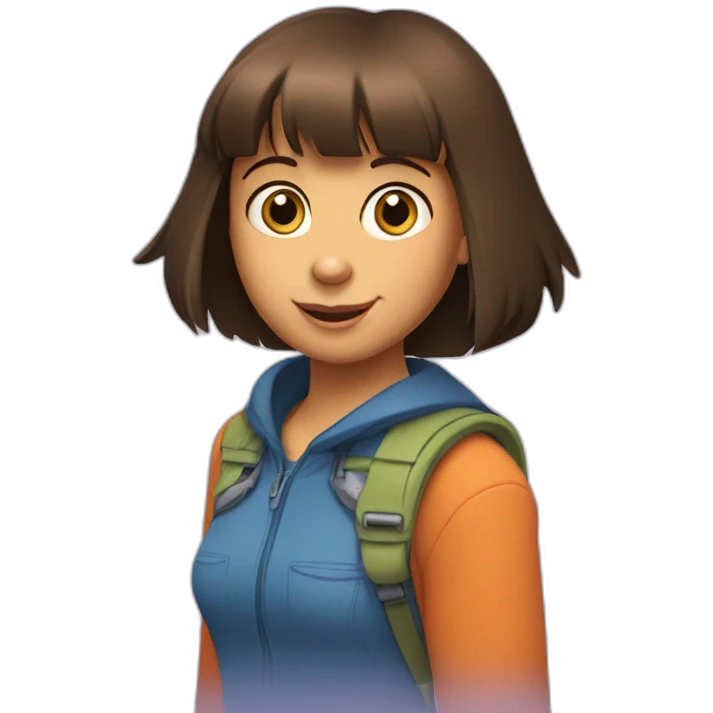 Dora et la tête d'un singe emoji