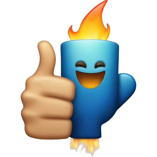 thumbs up with fire emoji