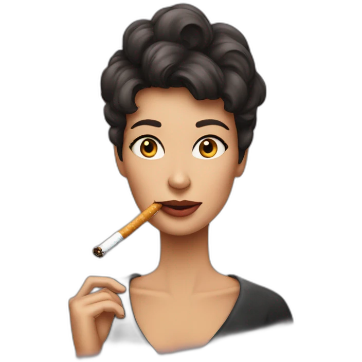 Irina fume une cigarette emoji