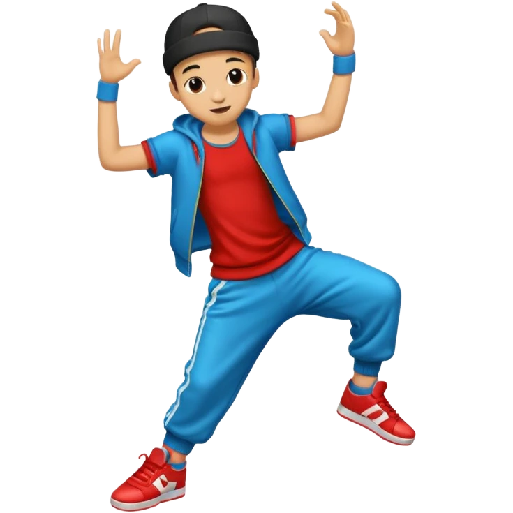 street dancer boy with music item emoji