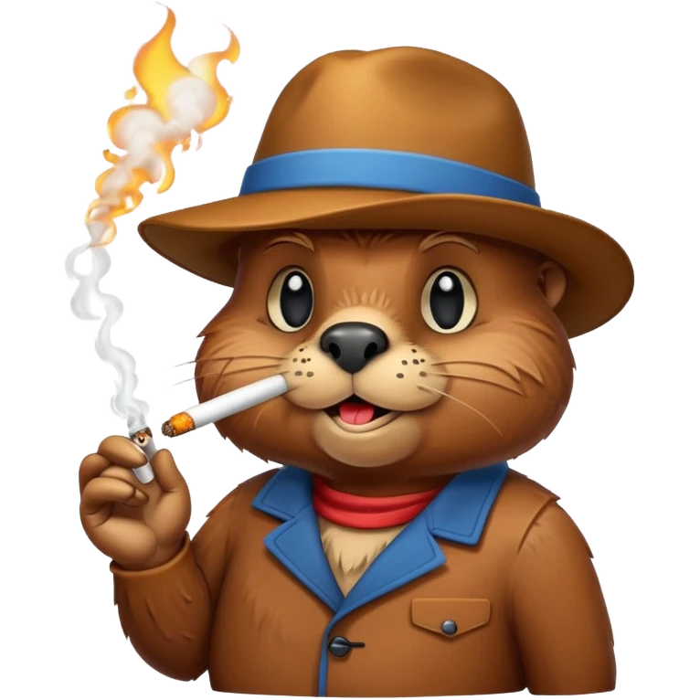 beaver smoking emojis funny emoji