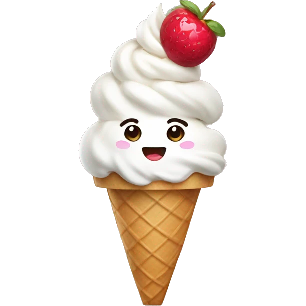 Kawaii ice cream sundae emoji