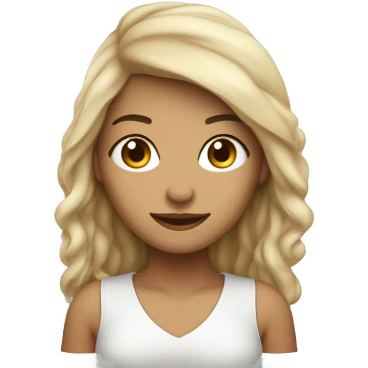 Mulher branca cabelo liso olhos castanhos cabelo preto sorrindo emoji