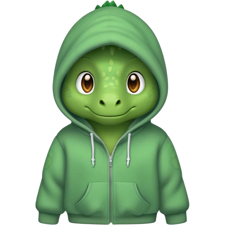Dinosaur wearing a hoodie  emoji