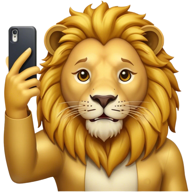 lion selfie emoji