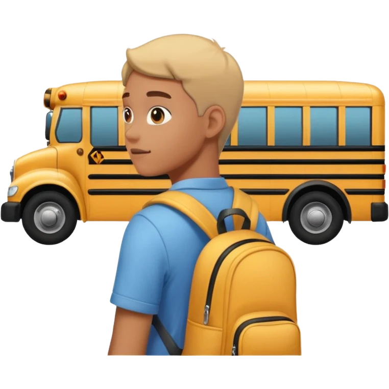 Standing in a queue at the school bus🚍 emoji
