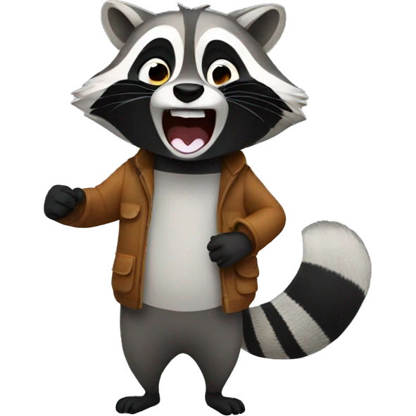 Animated emoji Raccoon singing emoji
