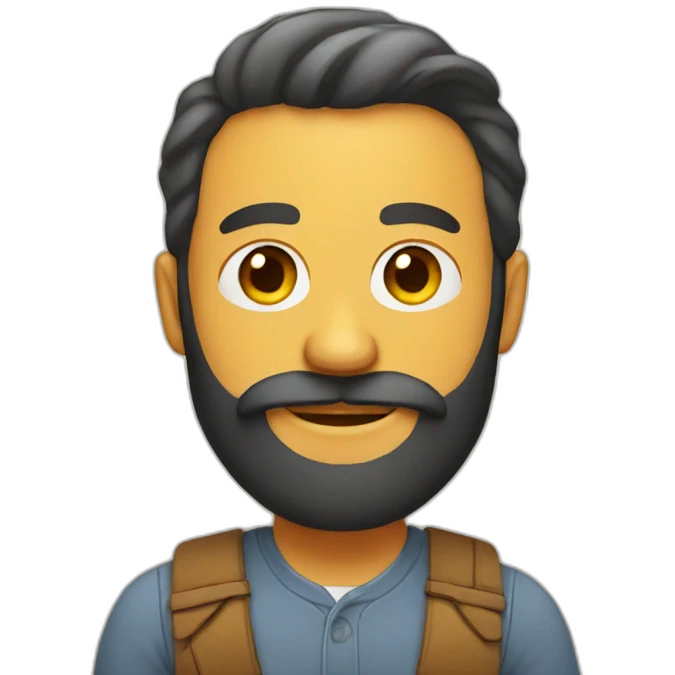 Man with beard and a chicken emoji