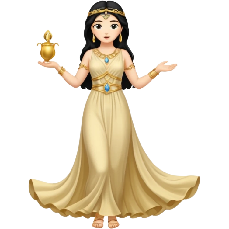 greek goddess black hair full length emoji