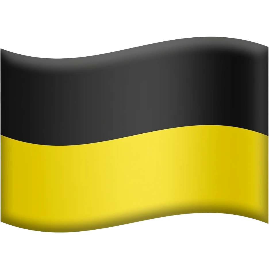 Flag with 2 portions upper part black then yellow emoji