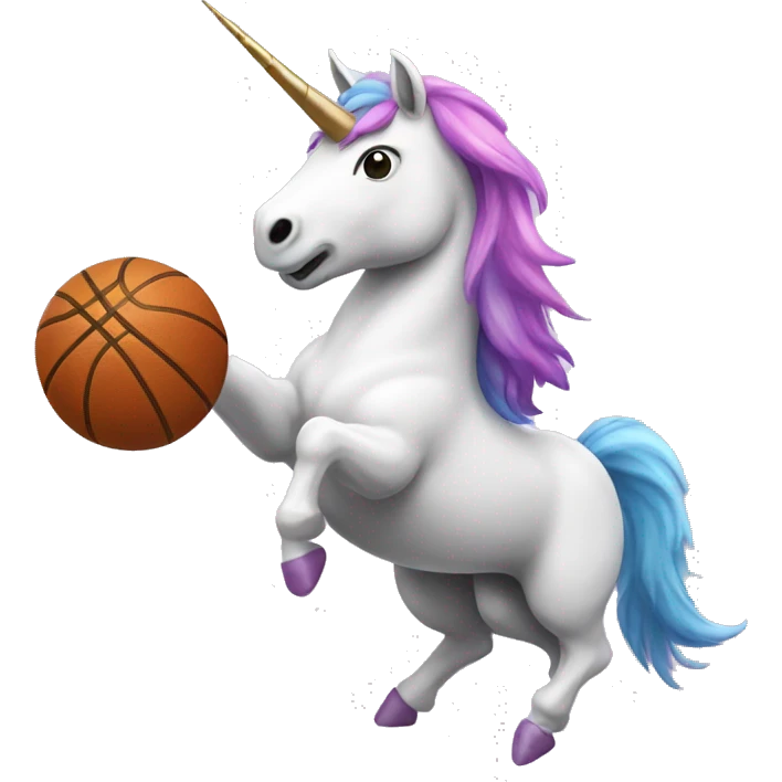 unicorn playing basketball emoji