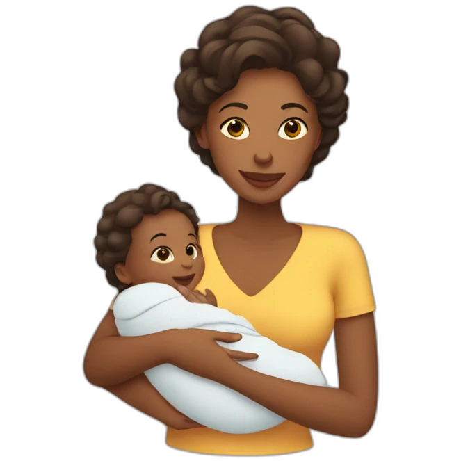 mom with baby emoji