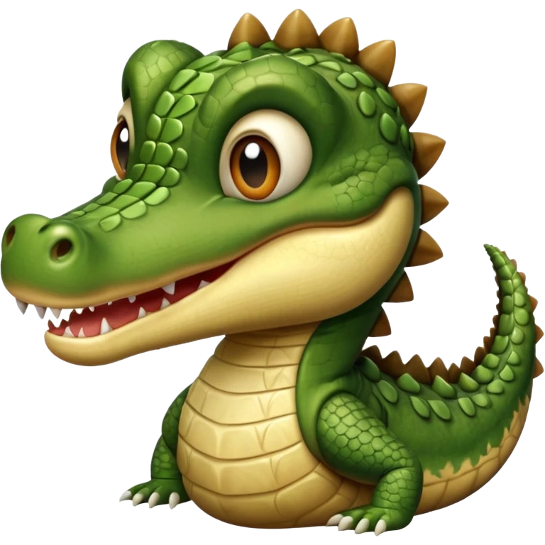 Cocodrilo bebé cafe mirando hacia enfrente  emoji