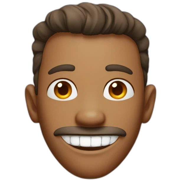 A man smiling with a missing front tooth emoji