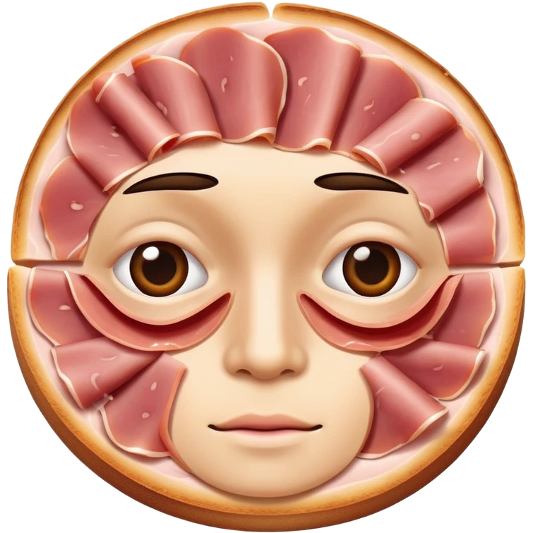 face with slices of ham over the eyes emoji
