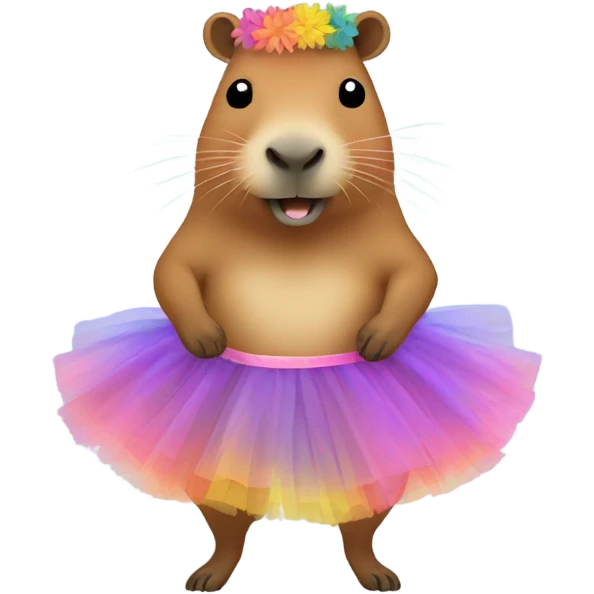 Capybara wearing tutu emoji
