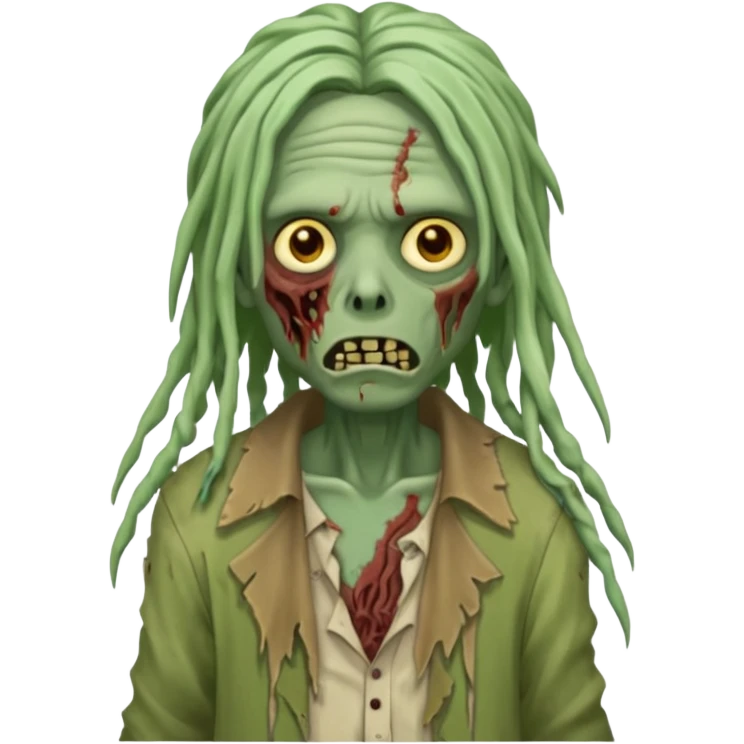The zombie emoji with long locs emoji