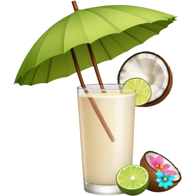 conut drink with flowers emoji