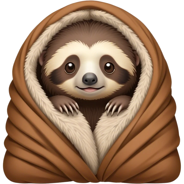Baby slothbear cozy in blanket  emoji