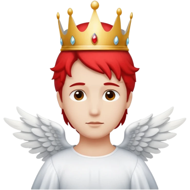 an angel with a red crown on his head, 4 wings emoji