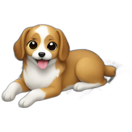 Cute corgui programming in a laptop emoji