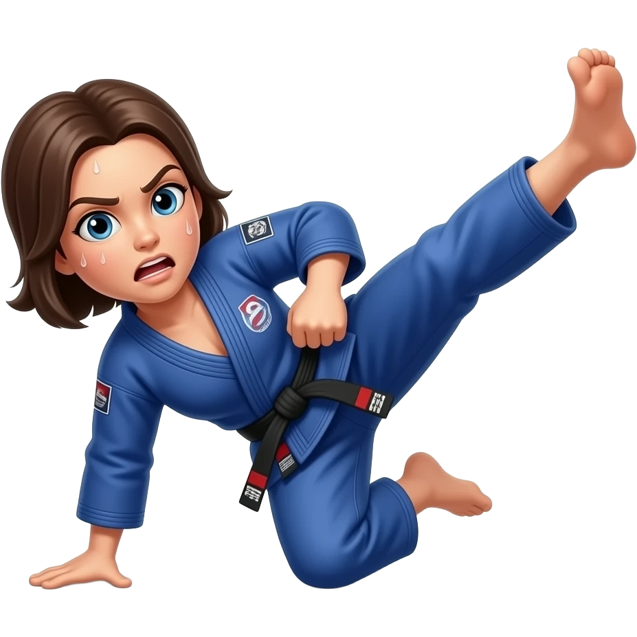 Jiujitsu woman fighting emoji