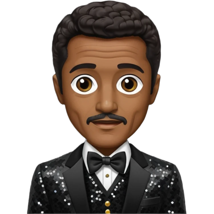 Sammy Davis Jr with dark brown hair, black sequin outfit emoji