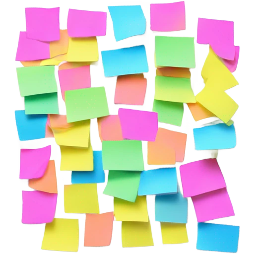 White board with post-its emoji