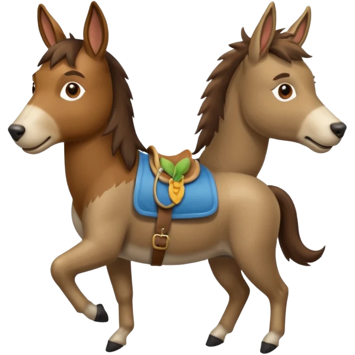 Dog with a mullet riding a donkey emoji