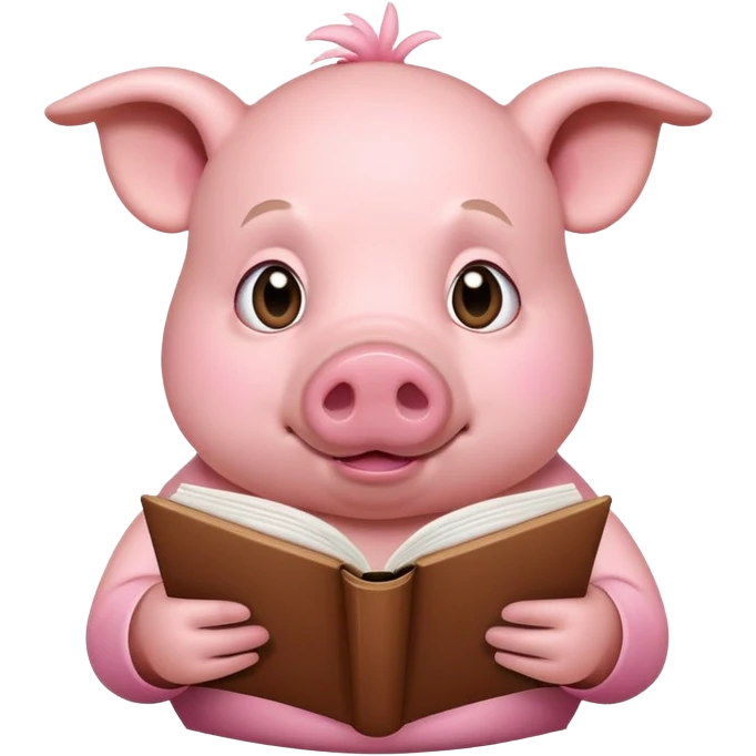 Cerdo leyendo emoji