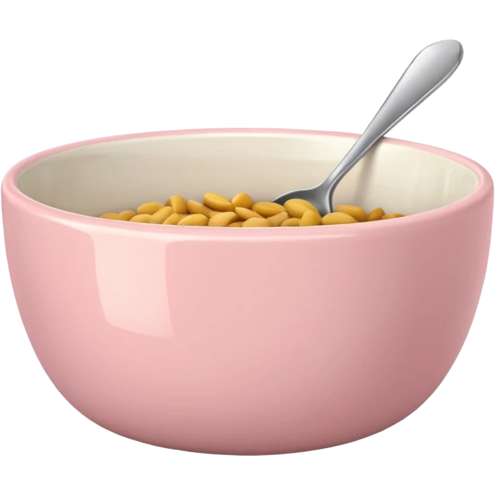Light pink food bowl and cup set emoji